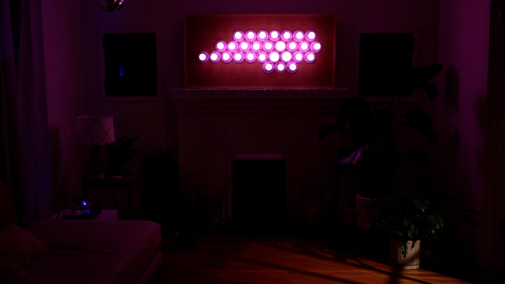 Finished Hue Sign - All Bulbs Pink